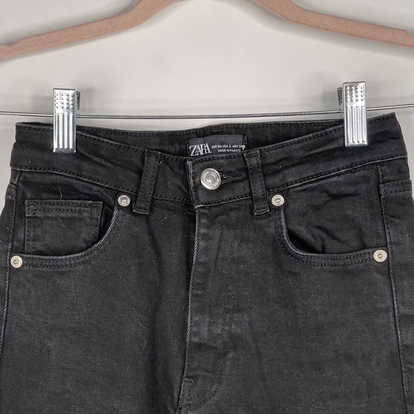 2/$30 ZARA High Rise Split Skinny Jeans 2 Full Length Side Slit Boot Cut #7173 - Picture 5 of 16